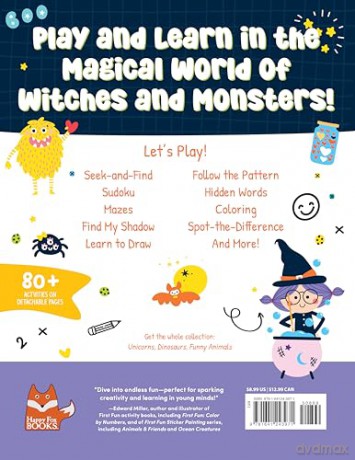 Witches and Monsters Activity Book: Puzzles, Games, Coloring Pages, and More! - Madeline Willow [KSIĄŻKA]