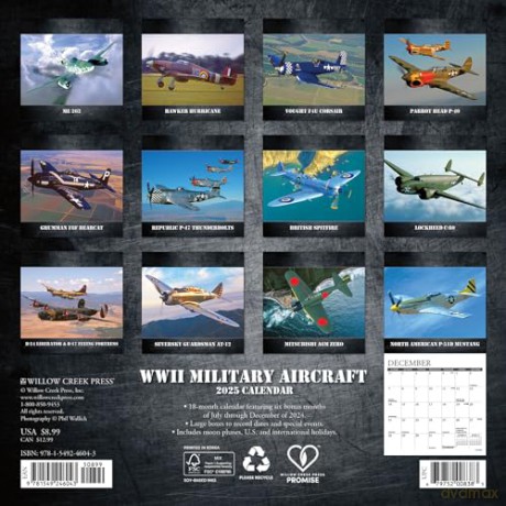 WWII Military Aircraft 2025 Mini [KSIĄŻKA]