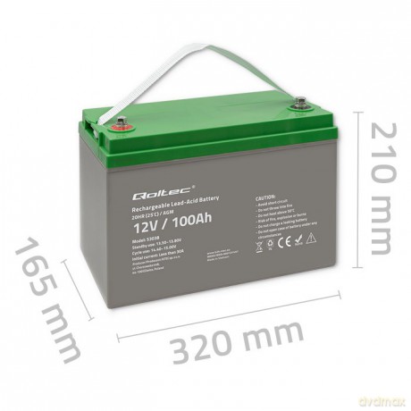 Akumulator AGM | 12V | 100Ah | max.30A