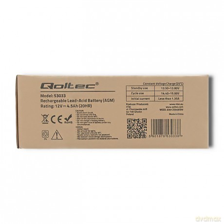 Akumulator AGM | 12V | 4.5Ah | max.1.35A
