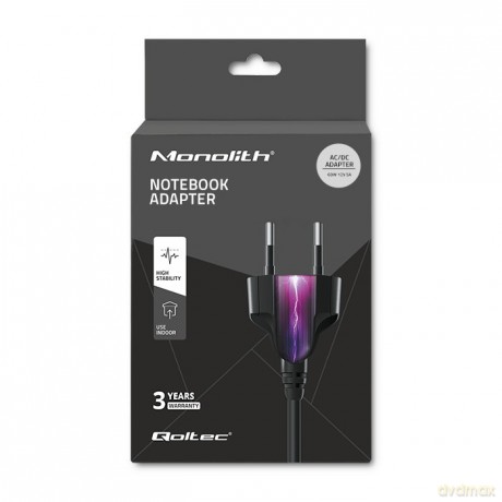 Zasilacz desktopowy 60W | 12V | 5A | 5.5*2.1 + kabel zasilający