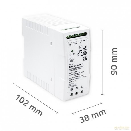 Zasilacz na szynę DIN z funkcją UPS | 60W