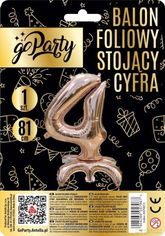 Balon foliowy stojący 4 rose gold 81cm