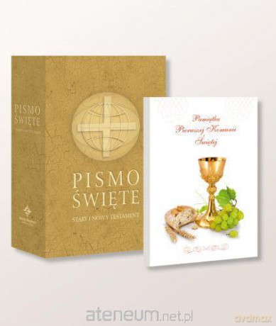 Pismo Święte ST i NT duże beż + Pam. I Kom. Św. [KSĄŻKA]