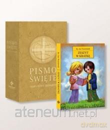 Pismo Święte ST i NT duże beż + zeszyt w kratkę [KSĄŻKA]