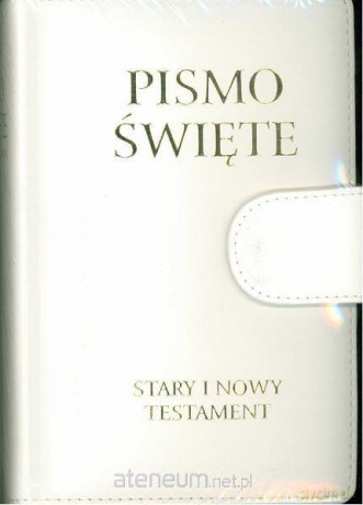 Pismo Święte ST i NT małe białe z zapięciem [KSĄŻKA]
