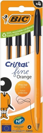 Długopis Orange Fine Cristal 4szt czarny