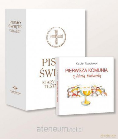 Pismo Święte ST i NT wielkie białe + I Komunia... [KSĄŻKA]