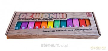 Dzwonki 12-tonowe kolorowe na drewnianej ramie