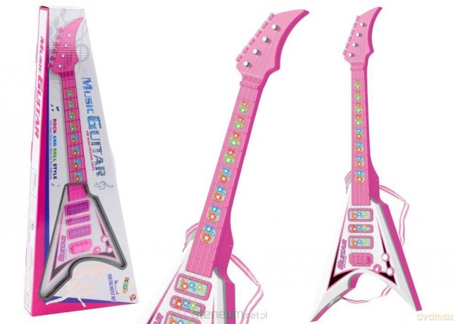 Gitara elektryczna ze światłem różowa