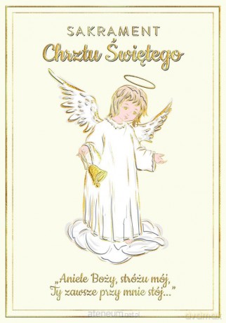 Karnet A5 Chrzest - Anioł Stróż