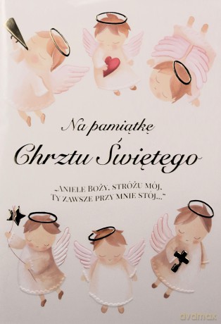 Karnet A5 Chrzest - Aniołki