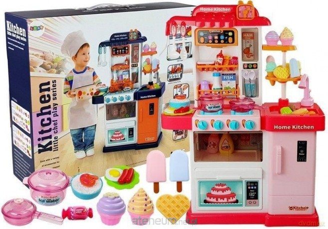 Kuchnia muzyczna ze światłami i wodą różowa