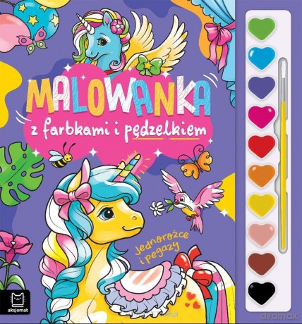 Malowanka z farbkami i pędzelkiem. Jednorożce - Anna Podgórska [KSIĄŻKA]