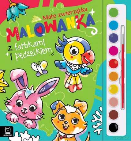 Malowanka z farbkami i pędzelkiem. Małe zwierzątka - Anna Podgórska [KSIĄŻKA]