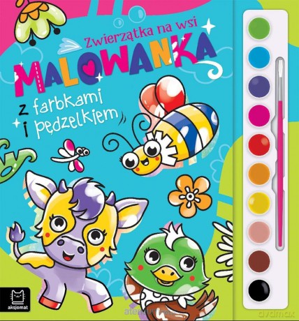Malowanka z farbkami i pędzelkiem. Zwierzątka - Agata Kaczyńska [KSIĄŻKA]