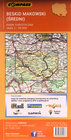 Mapa turystyczna - Beskid Makowski lam 1:50 000
