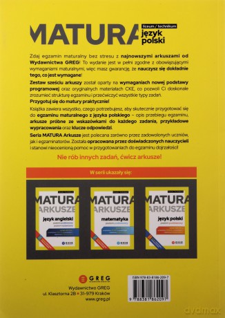 Matura - arkusze - język polski zakres podstawowy [KSIĄŻKA]