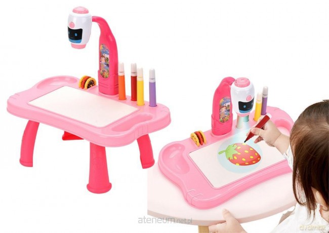 Mini projektor 2w1 różowy