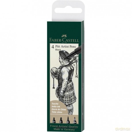 Pisaki Pitt Artist Pen black 4szt