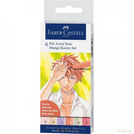 Pisaki Pitt Artist Pen Manga Kaoiro 6szt