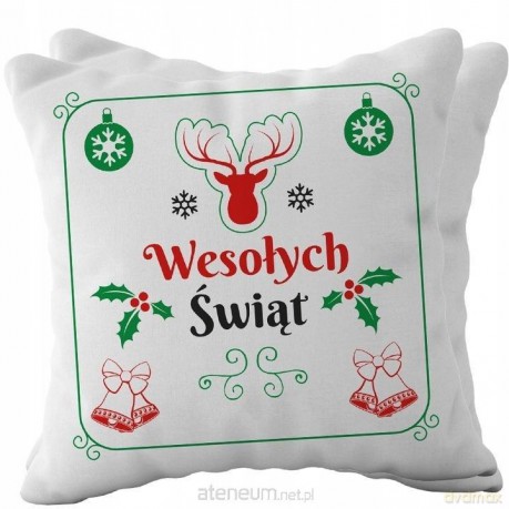 Poduszka świąteczna z napisem Wesołych Świąt