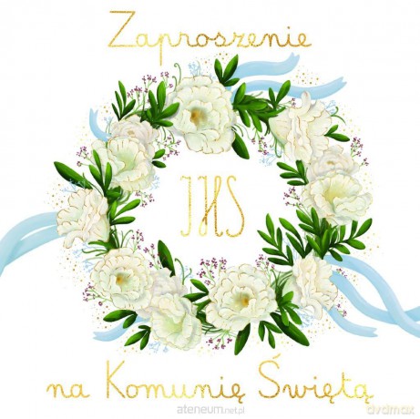 Zaproszenie - Komunia wianuszek (5szt)