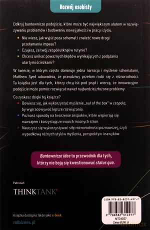 Buntownicze idee. Potęga odmiennego myślenia w życiu i biznesie - Matthew Syed [KSIĄŻKA]