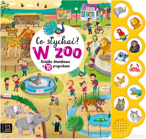 Co słychać? W zoo. Książka dźwiękowa z 10 przyciskami - Agnieszka Bator [KSIĄŻKA]