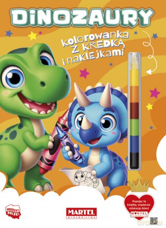 Dinozaury. Kolorowanka z kredką i naklejkami - Katarzyna Salamon [KSIĄŻKA]