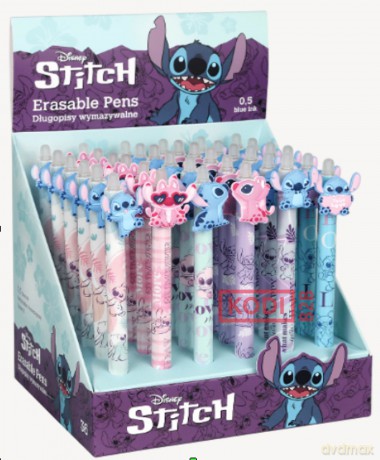 Długopis wymazywalny automatyczny STITCH pastel 1szt.mix wzorów