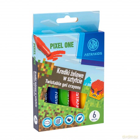 Kredki żelowe w sztyfcie Astrakids Pixel One 6 kolorów