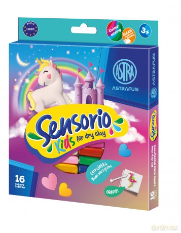 Masa plastyczna Astrafun Sensorio Kids Jednorożec 16 kolorów