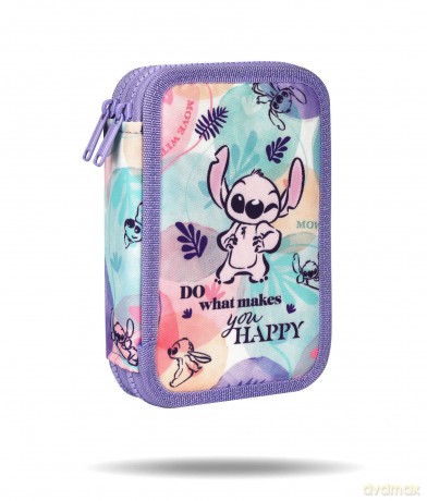 Piórnik 2-komorowy Disney Fashion Stitch Jumper 2 z wyposażeniem