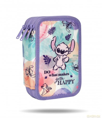 Piórnik 3-komorowy Disney Fashion Stitch Jumper 3 z wyposażeniem