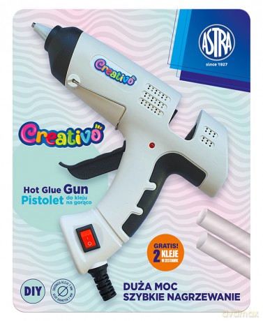 Pistolet do kleju na gorąco Astra Creativo 40W podstawka + 2 kleje