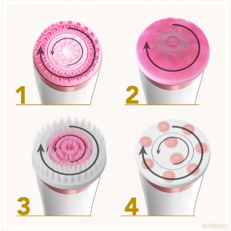 Szczoteczka Brush PRO LUMINEO 4 końcówki + żel do skóry wrażliwej różowa