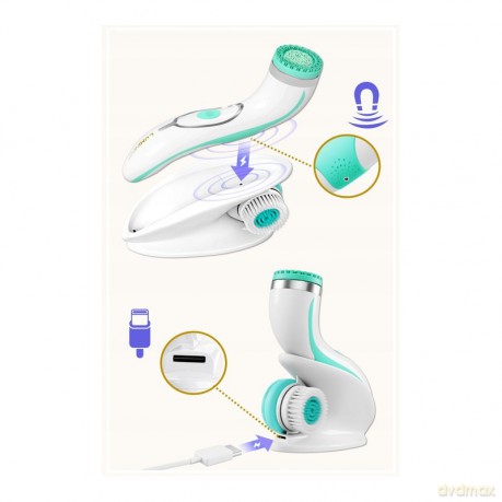 Szczoteczka Brush PRO LUMINEO 4 końcówki + żel do skóry wrażliwej turkusowa