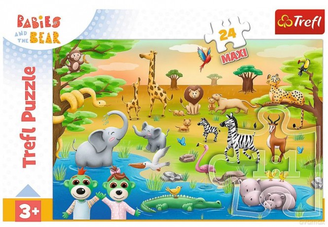 TREFL 24 el. Maxi Bobaski i zwierzęta 14373 [PUZZLE]