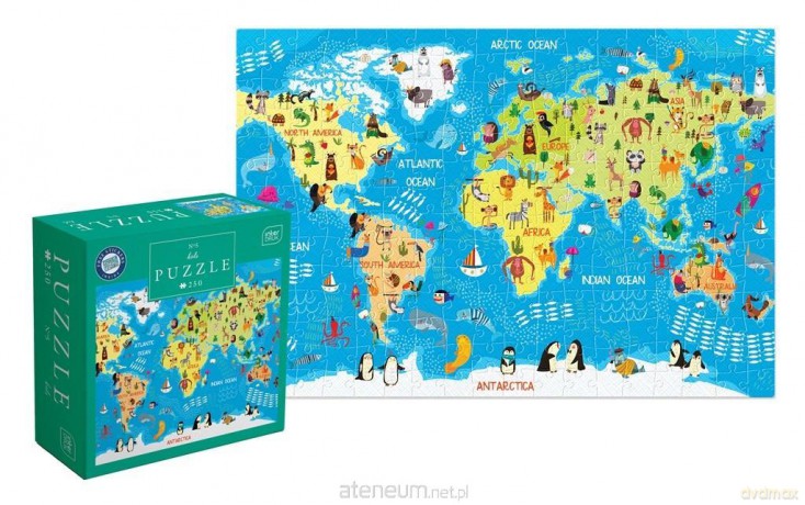 INTERDRUK 250 el. Kids 5 el. World Map [PUZZLE]