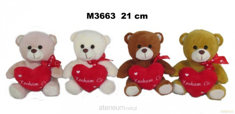 Miś z sercem 21 cm MIX