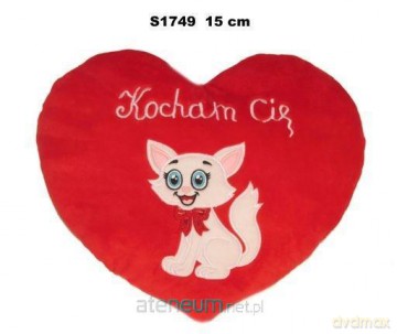 Poduszka Serce kotek 15 cm