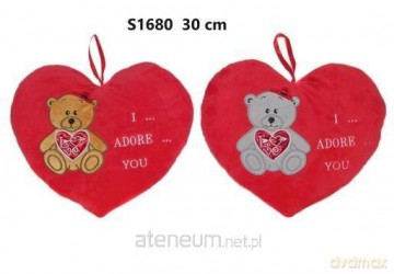Poduszka Serce miś 30 cm MIX