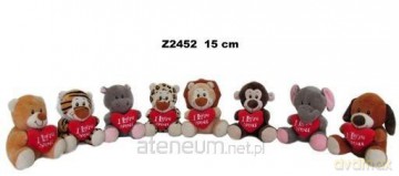 Zwierzęta z sercem 15 cm MIX