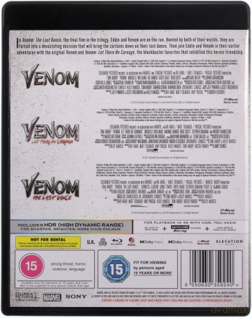 Venom / Venom: Let There Be Carnage / Venom: The Last Dance [3xBlu-Ray 4K]