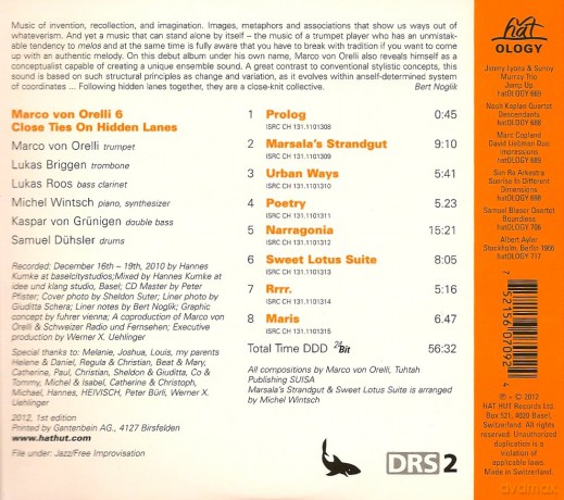 Marco von Orelli 6: Close Ties On Hidden Lanes [CD]