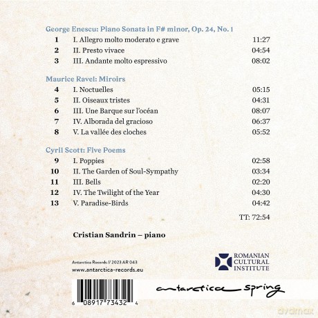 Cristian Sandrin: Enecsu, Ravel, Scott: Correspondances [CD]