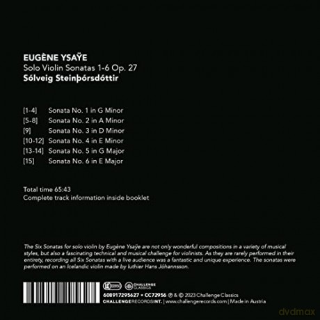 Solveig Steinborsdottir: Eugene Ysayye: Solo Violin Sonatas 1-6 Op. 27 [CD]