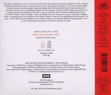 David Tudor: John Cage: Music Of Changes [CD]