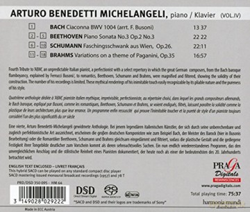 Arturo Benedetti Michelangeli: Michelangeli plays Bach, Beethoven, Schumann, Brahms [SACD]